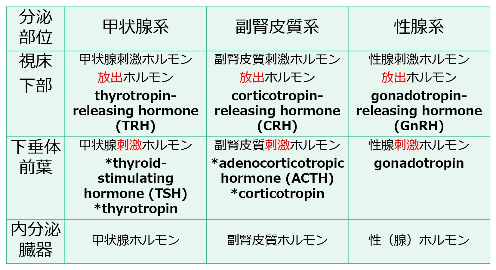 内分泌／甲状腺・副腎皮質・性腺の概論（６級）/内分泌系/総論/甲状腺、副腎皮質、性腺における三層構造/下垂体前葉系、その1/ステップ4 |  一歩一歩学ぶ生命科学